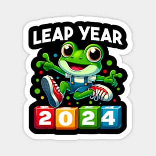 Funny Frog Leap Year 2024 February 29th Leap Day Birthday Magnet