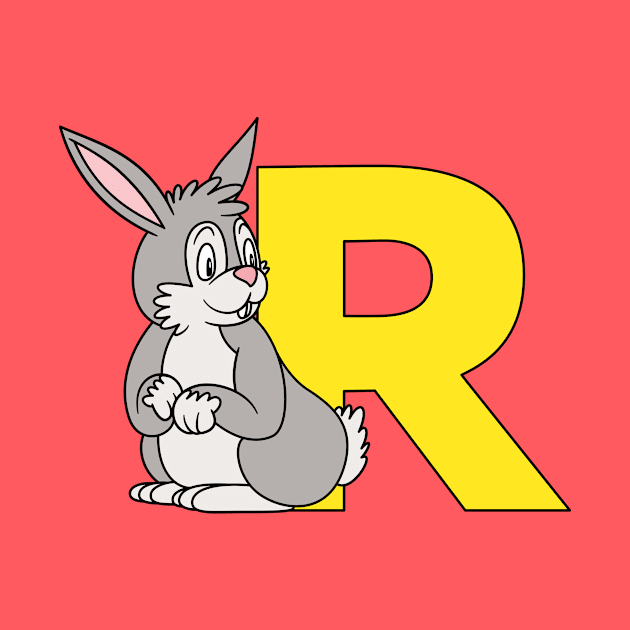 Letter R with Rabbit by BoombasticArt