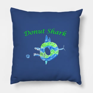 Donut Shark Kid Drawing Pillow