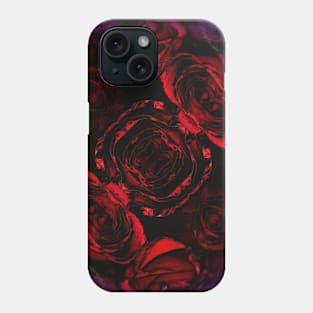 Red Roses Stone Floral Abstract Phone Case