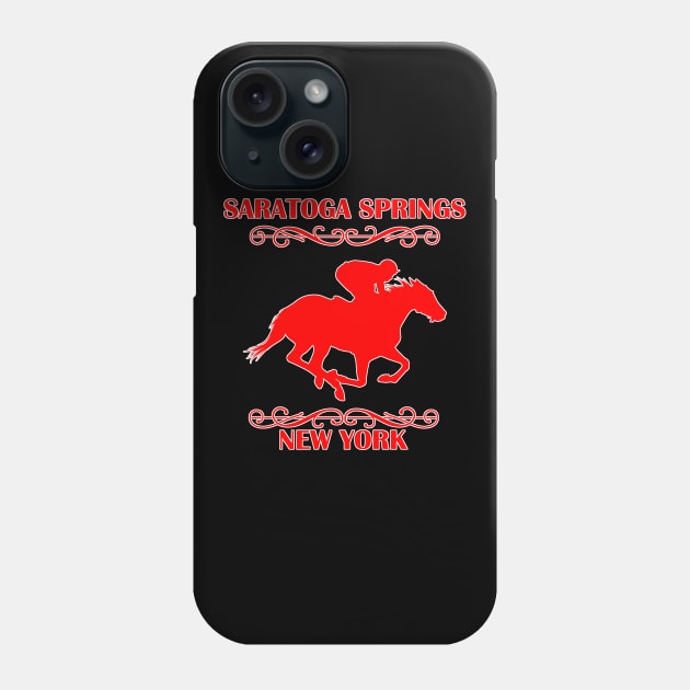 Saratoga Springs New York Horse Racing Phone Case by sewandtell