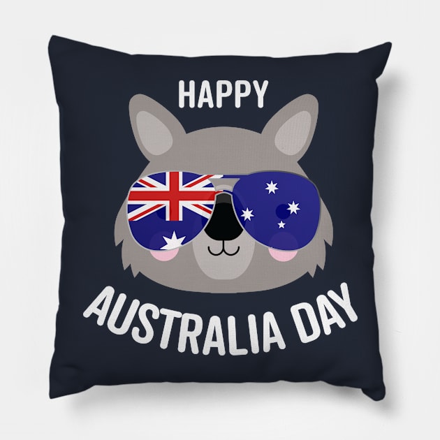 Happy Australia Day - wombat style Pillow by Polyxz Design