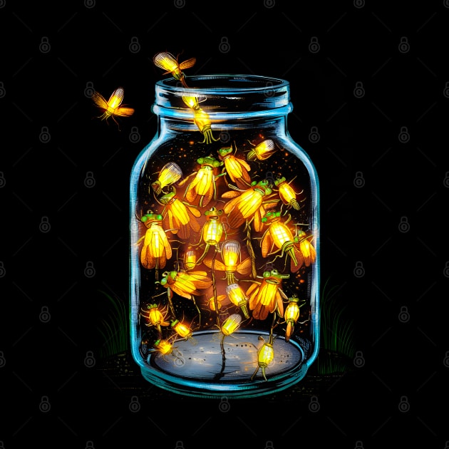 Enchanted Nighttime Firefly Jar Glow Magical Firefly Nights by JJDezigns
