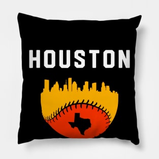 Houston Texas Cityscape Baseball Pillow