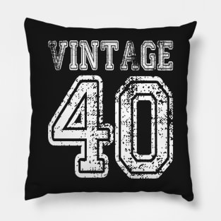 Vintage 40 2040 1940 T-shirt Birthday Gift Age Year Old Boy Girl Cute Funny Man Woman Jersey Style Pillow
