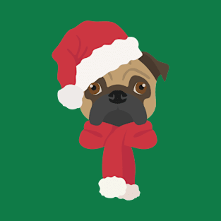 Christmas Pug Dog Face T-Shirt