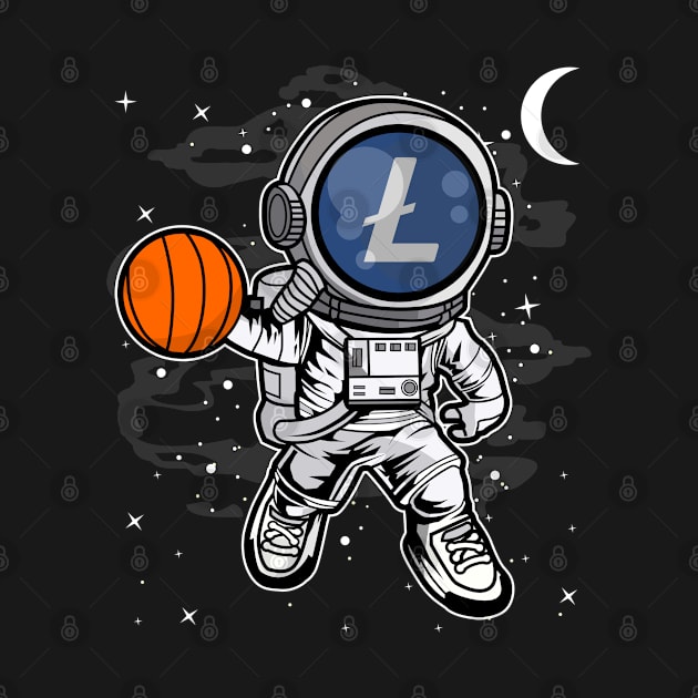 Astronaut Basketball Litecoin LTC Coin To The Moon Crypto Token Cryptocurrency Blockchain Wallet Birthday Gift For Men Women Kids by Thingking About