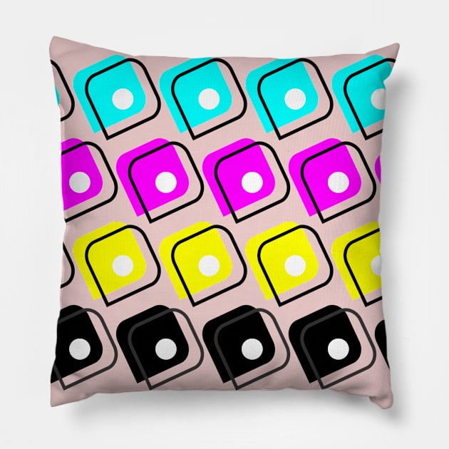 CMYK Block Colour Pattern Pillow by Oosters