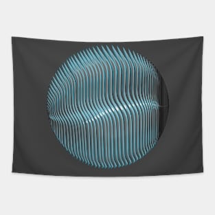 Wavy blue skeletal mandala Tapestry