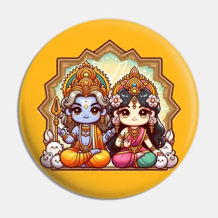 Brahma the Creator and his wife Saraswati Pin