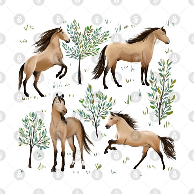 Wild horses by Petit Faon Prints