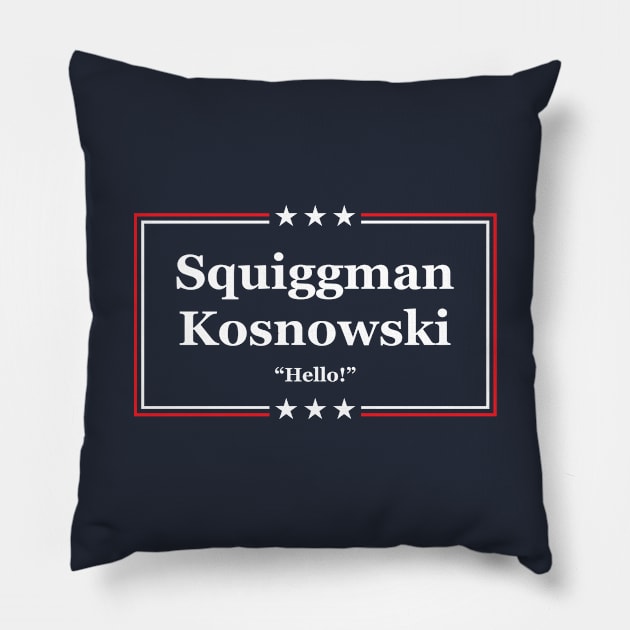 Squiggman Kosnowski Campaign Sign Pillow by GloopTrekker