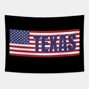 Texas State in American Flag Tapestry