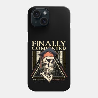 Graduation skull: "finally, completed" Phone Case