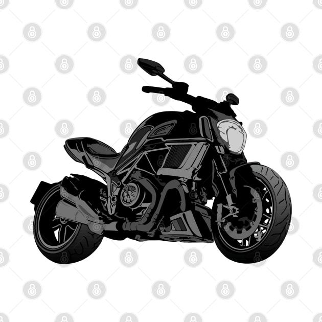 Diavel Carbon Bike Illustration by KAM Std