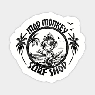 Mad Monkey Surf Shop Graphic Tee | Surfer Surf Shop Magnet