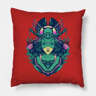 Japanese girl illustration Pillow