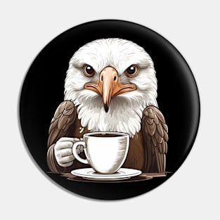 Eagle Drinks Coffee Pin