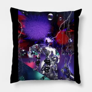 COLORFUL FANTASY FUTURISTIC 3D DIGITAL ART Pillow