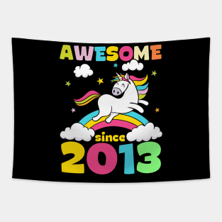 Cute Awesome Unicorn Since 2013 Funny Gift Tapestry