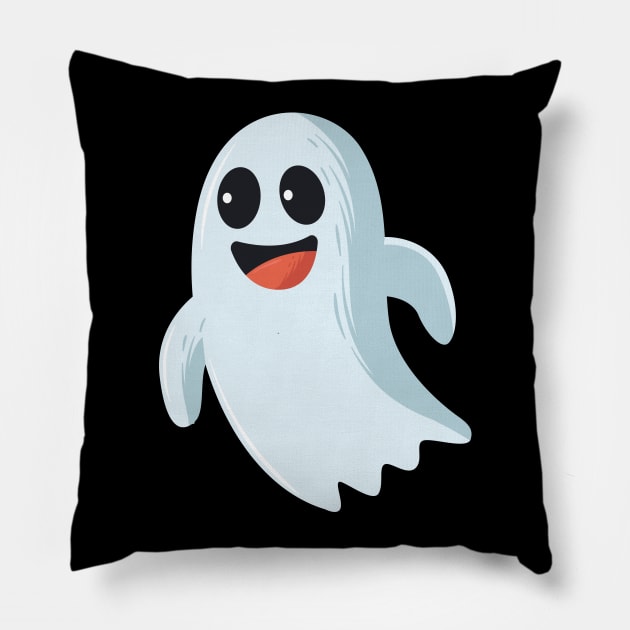 funny cute happy ghost - Halloween costume Pillow by NaniMc