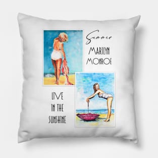 Marilyn Monroe on the beach Pillow