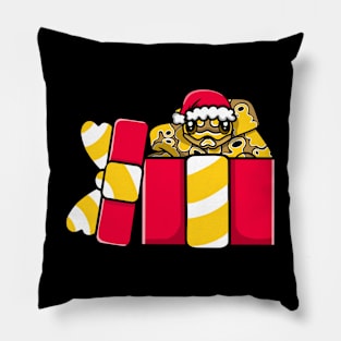 Cute Pastel Ball Python in Christmas Gift Pillow