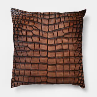 Brown Alligator Skin Pillow