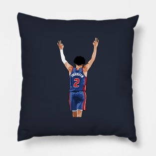 Cade Cunningham Vector Celebration Blue Qiangy Pillow