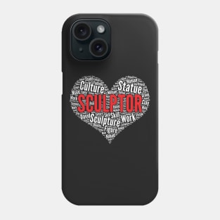 Sculptor Artist Heart Shape Word Cloud Design design Phone Case