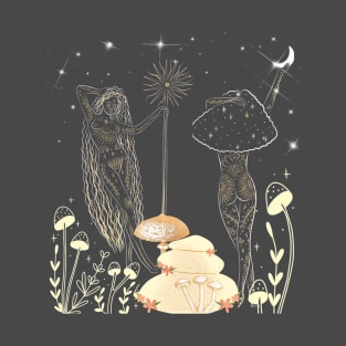 Tattooed Mushrooms Goddesses T-Shirt