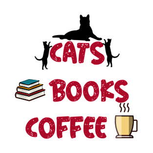 Cats, Books, & Coffee T-Shirt