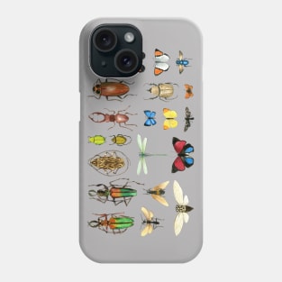 The Usual Suspects - insects on white - watercolour bugs pattern Phone Case