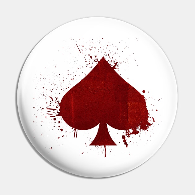 ACE The Spade Grunge Art With Red Color On Black Background Pin by mangobanana