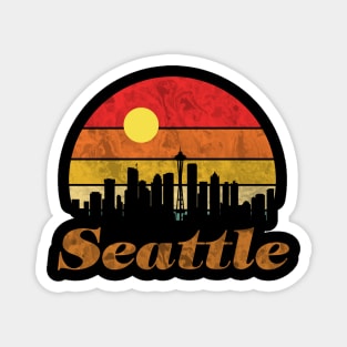 Vintage sunset Seattle Magnet