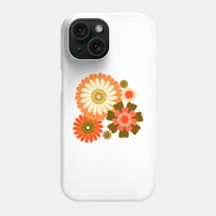 Folk Art Florals in Olive, Cream and Orange - Vintage Vibes Phone Case