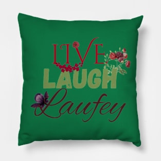 Live Laugh Laufey Red and Green Pillow