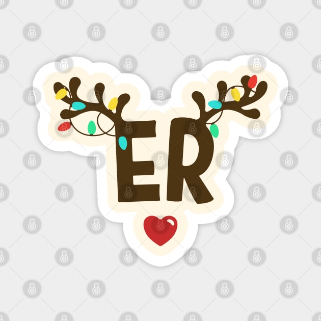ER Nurse Christmas Magnet by JunThara
