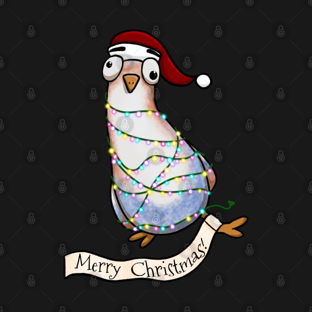 Christmas Pigeon Delivering His Holiday Message by Fun4theBrain