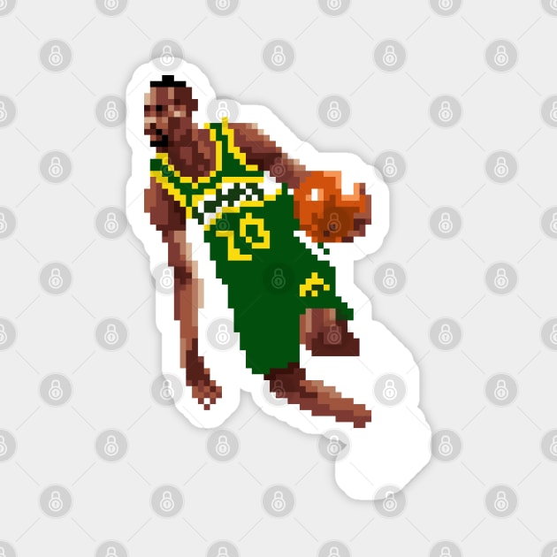 Gary Payton Pixel Dribble Magnet by qiangdade