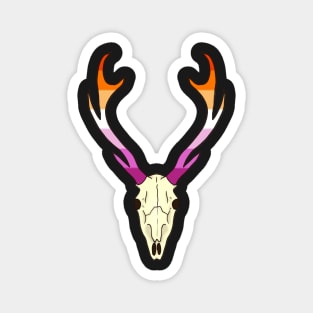 Lesbian Pride Deer Skull Magnet