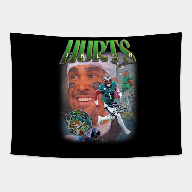 Jalen Hurts PHILLY Fly Philadelphia Birds Vintage Bootleg Design Tapestry by dsuss