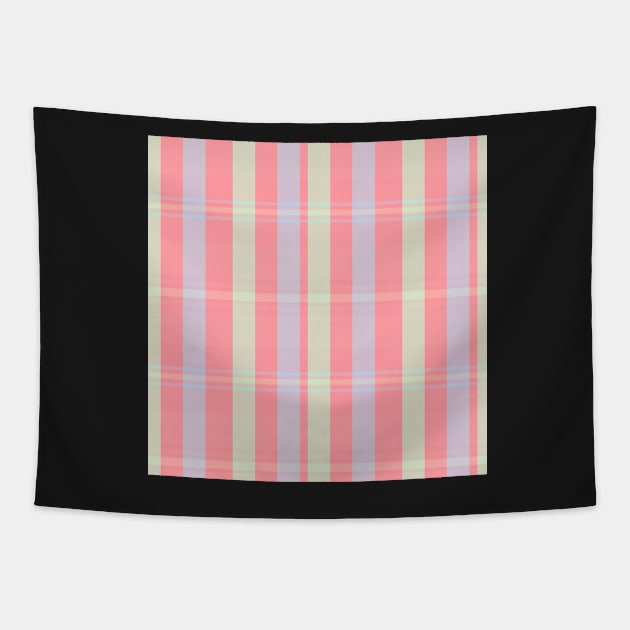 Pastel Aesthetic Artair 1 Hand Drawn Textured Plaid Pattern Tapestry by GenAumonier