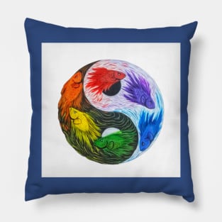 Betta Yin Yang color wheel Pillow