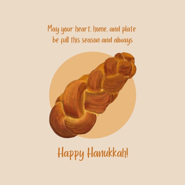 Hand-Drawn Challah Hanukkah Card by esslev