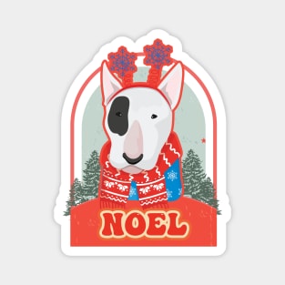 Noel with Bull Terrier | Merry Christmas 2022 Magnet