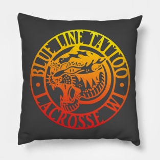 Blue Line Tattoo La Crosse WI Sunset Graphic Tiger Pillow