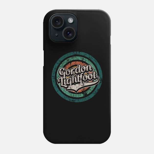 Gordon Lightfoot // Retro Circle Crack Vintage Phone Case by People Mask