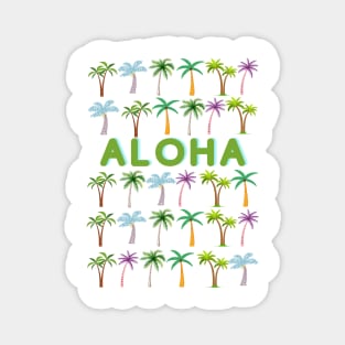 Aloha - Palm Tree Pattern Design Hawaii Lovers Magnet