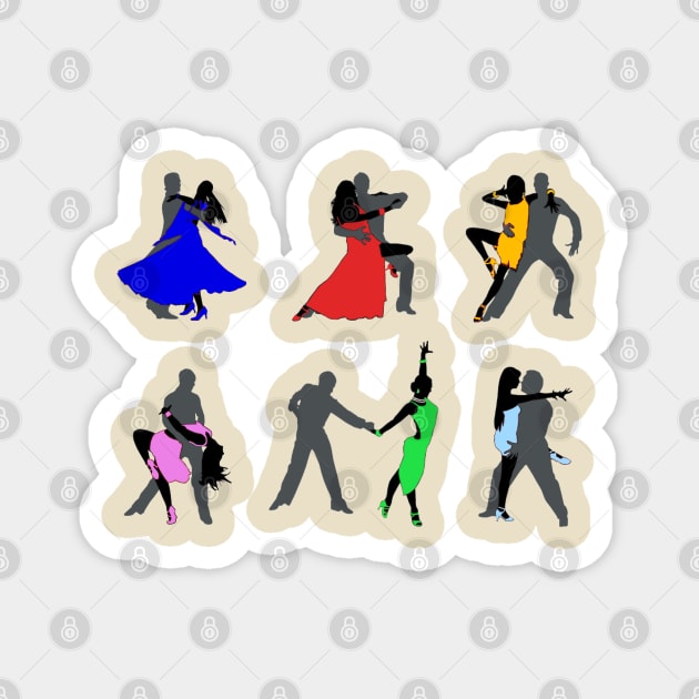 Ballroom Dancing Couples, Magnet by doniainart